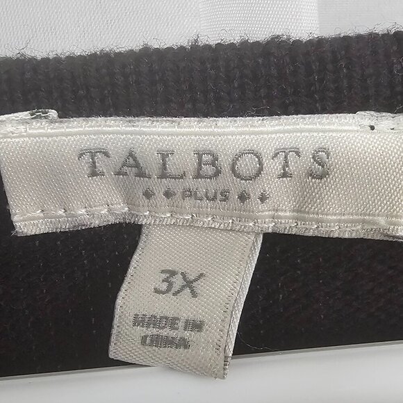 Talbots Dress Black Gray Knit Midi Shift Classic Preppy Office Business 3X - Picture 8 of 10